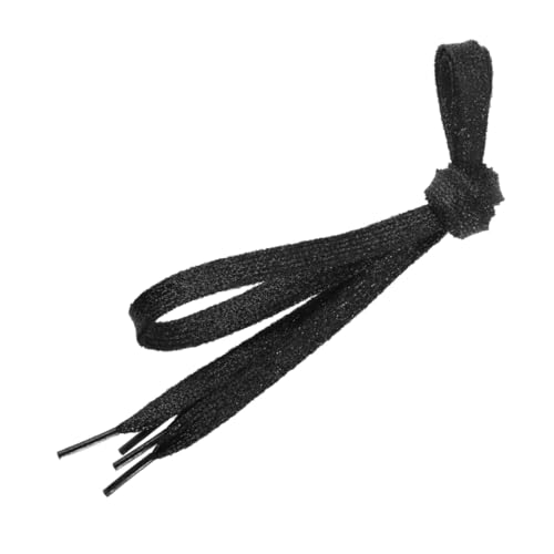 KOMBIUDA Färgade Platta Skosnören med Glitter Effekt Hållbara och Perfekta för Sneakers Sport Canvas Svart