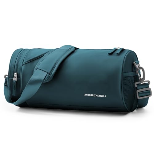 SZSYCN Bolsa de Lona de Gimnasio para Hombres y Mujeres Fitness Holdall Barrel Bolsas de Deporte Natación Tenis Equipaje Weekender Bolsas secas y húmedas,Peacoke Azul