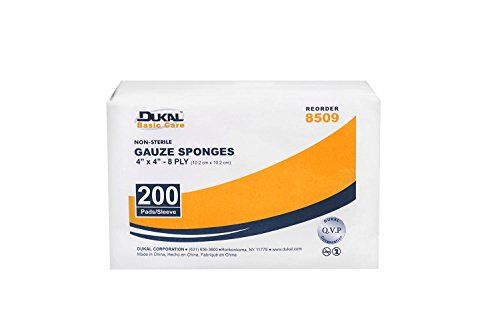 Dukal 8509 Gasas, 8 capas, No estériles, Básicas, 4" x 4", Paquete de 4000 miniatura 3