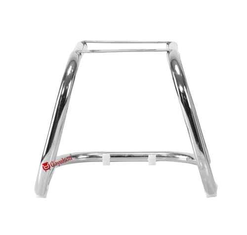 Image of GOYALSON Home Exclusive Visitor Study Reception Chair with Arm Rest and Heavy Frame with Cushioned Seat Back (1, Only Frame, Double Pipe Chrome Frame)