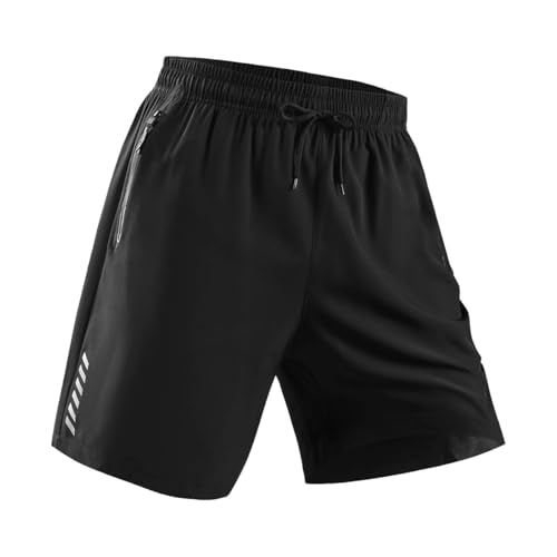 Men's Summer Athletic Shorts Elastic Waist Functional Zippered Pockets for Gym Outdoor2