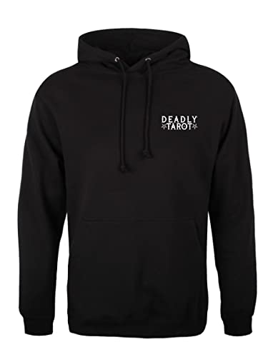 Pull à capuche unisexe noir grand sweat oversize XXL style tarot mystique