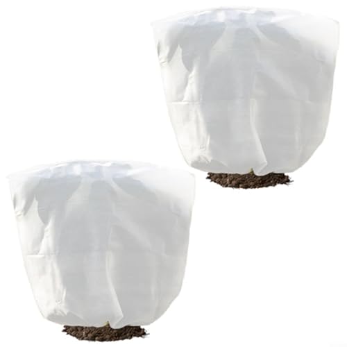 Gettimore Lot de 2 housses de protection contre le gel, sacs respirants avec cordon de serrage pour l'entretien hivernal des arbres, arbustes et plantes en pot (100 x 150 cm)