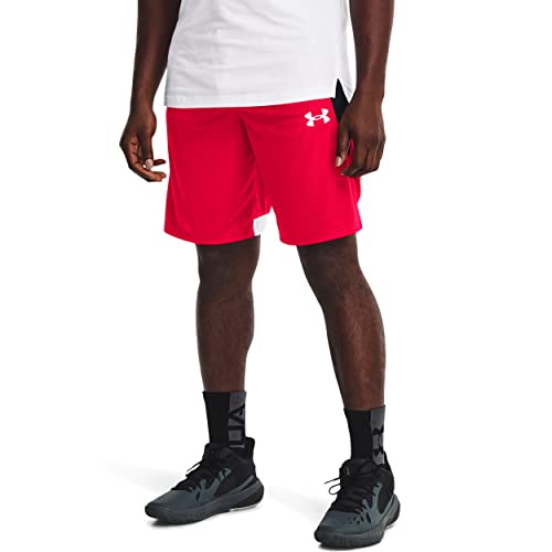 Under Armour Men's Baseline Basketball 10-Inch Shorts, Red (600)/White, Medium