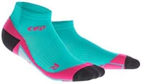 Womens Ankle Compression Running Sock Low Cut (Lagoon/Pink) IV