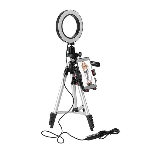 Artibetter Dimmable Ring Light with Tripod Stand Phone Holder for Live Streaming Video Chat and Multi Purpose Lighting for All Phone