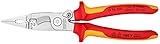 6 Funktionen in einer Zange Knipex Elektro-Installationszange verchromt, isoliert mit Mehrkomponenten-Hüllen, VDE-geprüft 200 mm (SB-Karte/Blister) 13 96 200 SB