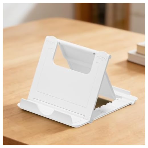 Plastic Multifunctional Cell Phone Stand for Desk Foldable Holder Desk Tablet Holder Mobile Phone Dock, Foldable Pocket-Sized Mount-White