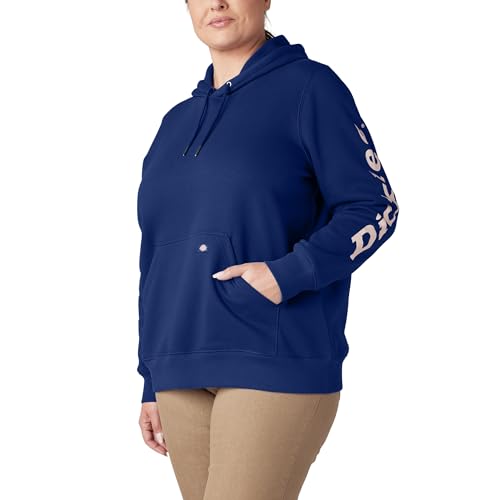 Image of Dickies womens Women's Plus Heavyweight Logo Sleeve Pullover