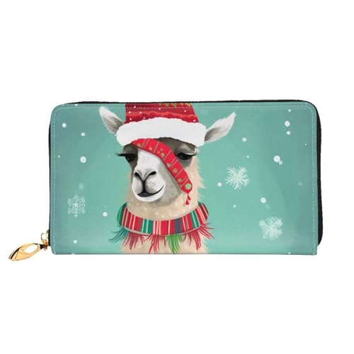 Portefeuille en cuir avec lama de Noël pour organiser vos sorties d'hiver