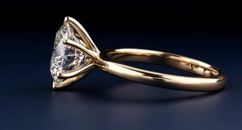 Moissanite Stone Ring Moissanite Gold Ring For Women Gold Ring For Women Moissanite Diamond ? Ring Diamond Ring 2.5 Carat Moissanite Diamond Stone Yellow Gold Ring For... - Image 4