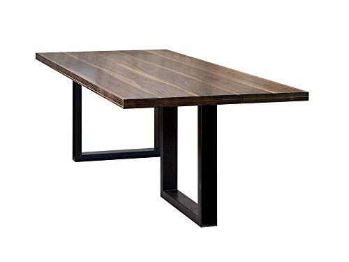 Image of JGS Sheesham Wood and Iron Study Table for Living Room (Dark Walnut & Black Finish)