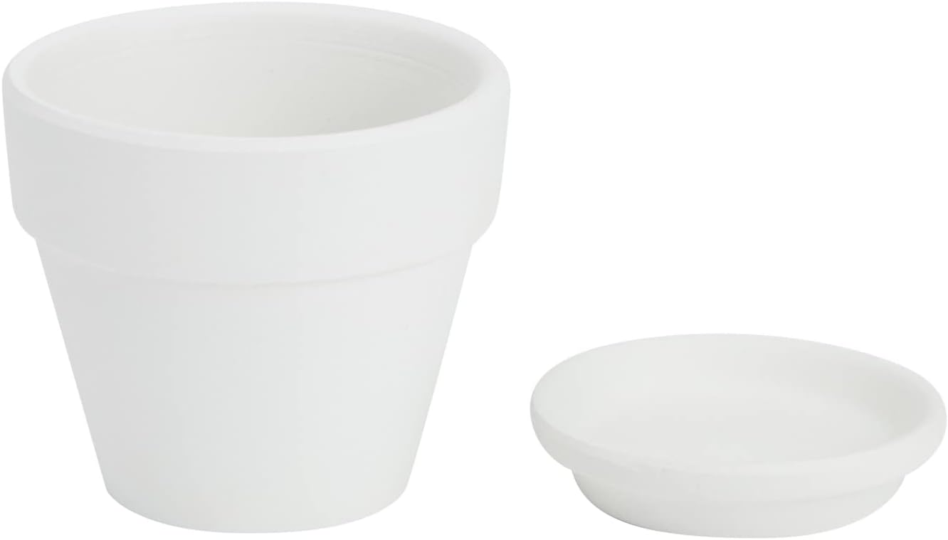 Juvale Mini Terracotta Pots - Pot with Drainage Hole - Versatile Succulent & Herb Planter - Paintable White Planter for Custom Decor - Pack of 12, White, 2.9 x 2.9 x 2.5 in