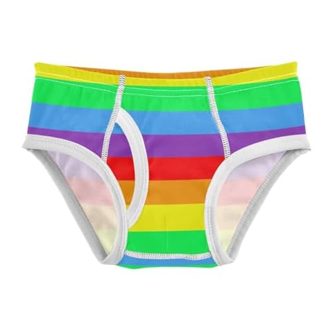UMIRIKO Toddler Boy's Underwear Rainbow Stripe Boxer Briefs for Boys 4T Rainbow Stripe Cover