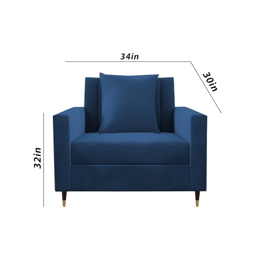 Image of Casaliving Garcia 3+2+1 Seater Sofa Set for Living Room (Blue Colour) Premium Fabric Sofa