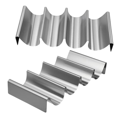 Cabilock 2pcs Stainless Steel Taco Holder Stand Tray for Oven and Grill Taco Rack Restaurants and Home Gatherings