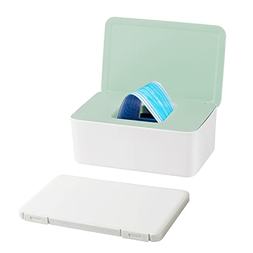 MHwan Caja dispensadora toallitas húmedas bebé, Caja de pañuelos húmedos con Tapa, Caja de Almacenamiento de pañuelos dispensador de toallitas con Tapa para Oficina en casa, 18,5 x 12,2 x 7 cm