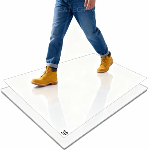 Image of SATECH Sticky Tacky Mat 24 inch x 36 inch White with Non-Slip Base (Case of 3 Mats,30 Sheets Each,with Frame) for Cleanroom Laboratory Hospital Construction Home
