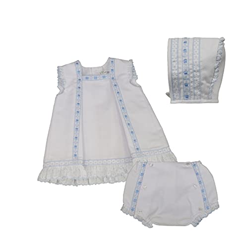 MI HIJA Y YO Conjunto Faldón Vestido CubrePañal y Capota Unisex de 1 Mes-24 Meses Excelente Hecho a Mano COLECCIÓN AMBROSÍA