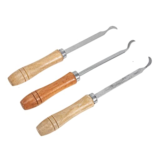 BEBEMOKO Cooking Scraper Tool for Range Hood 3-pc Set of Dish Scraper Wood Handle