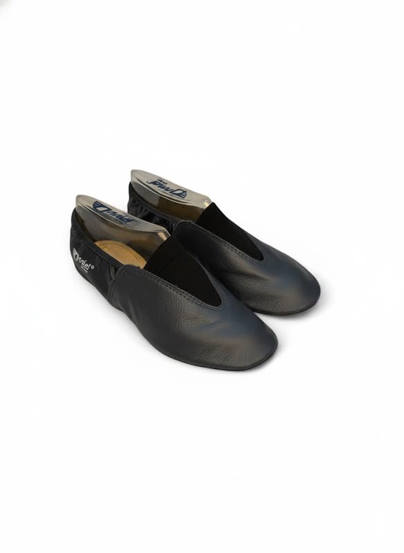 Anniel 2024 - Scarpe Ginnastica Artistica in Pelle con Suola in Gomma 100% Made in Italy (39, Nero)