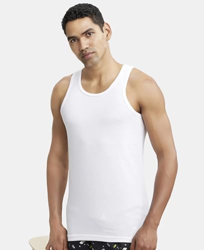 Jockey Men's Super Combed Cotton Round Neck Sleeveless Regular Fit Vest with Extended Length for Easy Tuck (Pack of 2) - Image 6