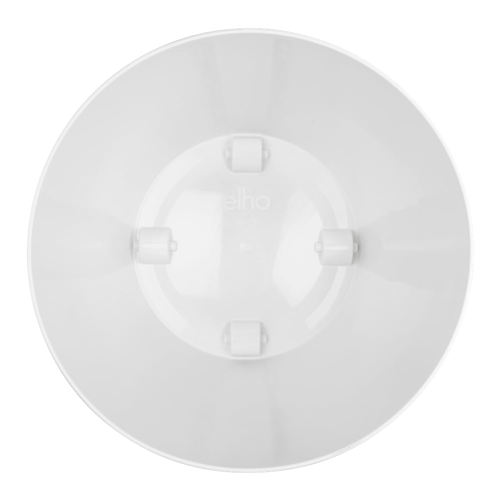 Elho Brussels Rond Roues 40cm Pot de Fleur - Blanc | Ø 39 x H 36.5 cm | Convient à une Utilisation Intérieure