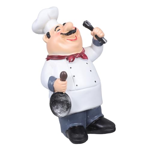 ROMISBABA Figura Decorativa Chef de Resina Estilo Americano Rústico para Decoración de Cocina y Hogar Estatua Artesanal Versátil para Ambiente Acogedor y Elegante