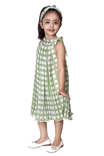 Image of FirstSight Girls Casual and Comfortable Polka Dots Midi Dress