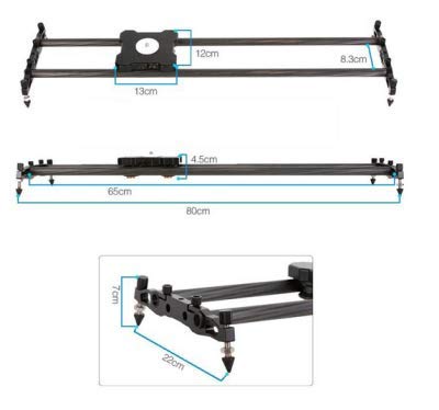 GOWE Mini Carbon Fiber Rods Light 80cm Linear Camera Slider For DSLR 5D2 5D3