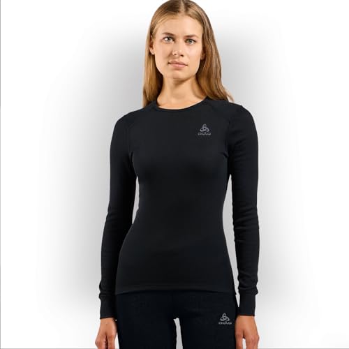 Odlo Thermounterwäsche für Damen Active Warm | Schwarz | Größe M | Langarm Thermoshirt | Warme Skiunterwäsche Odlo Thermounterwäsche für Damen Active Warm | Schwarz | Größe M | Langarm Thermoshirt | Warme Skiunterwäsche