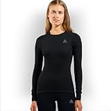 Odlo Thermounterwäsche für Damen Active Warm | Schwarz | Größe S | Langarm Thermoshirt | Warme Skiunterwäsche