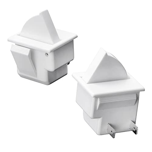 Image of Heyiarbeit Refrigerator Door Light Switch 2Pin Universal Replacement Switch NC 2.5A 250V / 5.0A 125V for Most Refrigerators Freezer White 2Pcs