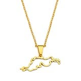 Collar para hombre, diseño de Tortola de las Islas Vírgenes Británicas BVI, collar con colgante de mapa para mujeres y hombres