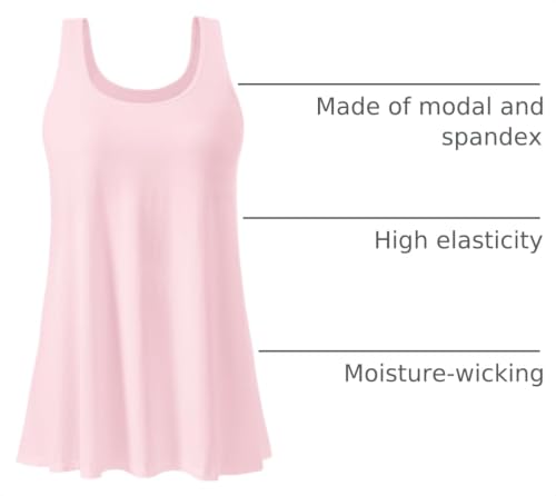 Image of Air Curvey Tank Tops for Women Build in Bra Casual Flowy Tank Pleated Loose Fit S-XXXXL