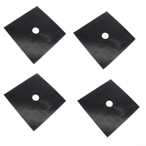 Set di 4 protezioni per fornelli a gas, non riutilizzabili, per mantenere la pulizia durante la cottura (4 pezzi, nero)