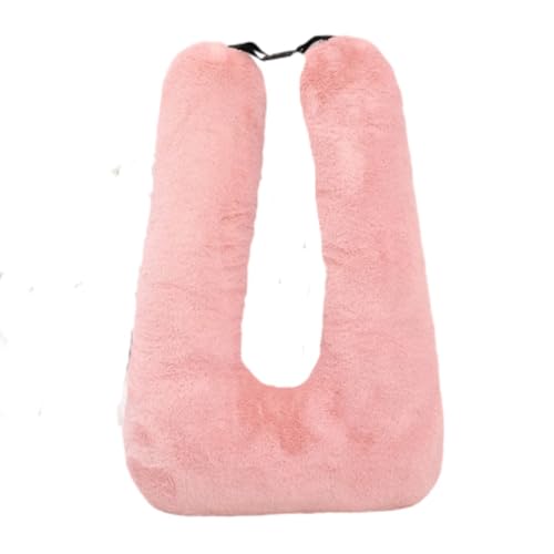 Fiyyuga旅行用枕 多機能 車用 U字型枕 ふかふか 衝突防止 車用 睡眠用 クッション 快適 肌に優しい ソフト (ダークピンク,72*46cm)