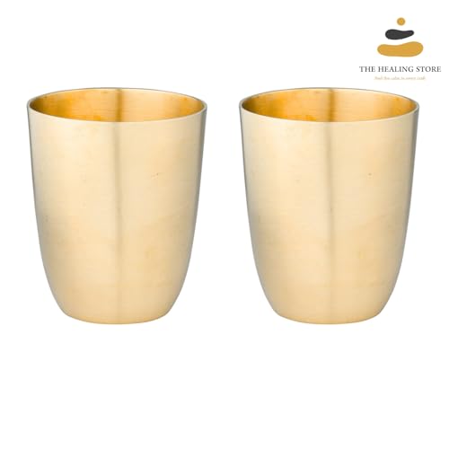 Image of THE HEALING STORE Bronze Kansa Glass, 200 ml Capacity, Gold, Medium Size (Glass 6)