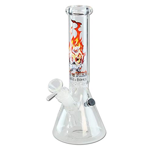 Black Leaf Icebong Klar 25cm | Ice vs. Fire Throne of Bongs | Kolbenbong 18,8 mit Diffusorschlitzadapter L 90 mm…
