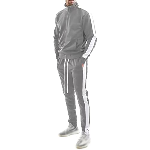 Costume deux pièces décontracté uni My Bling pour homme en gris taille XXL