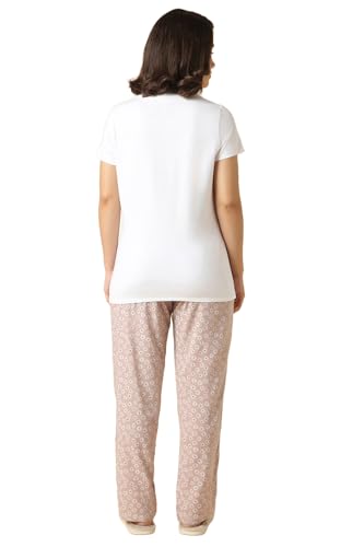 Image of Van Heusen Women's Printed Lounge Pants | Drawstrings & Side Pockets | Ultra Soft Fabric | Relaxed Fit | At home pyjamas | Everyday Comfort | Printed | Style 55306 | Available in Pack of 1 & 2