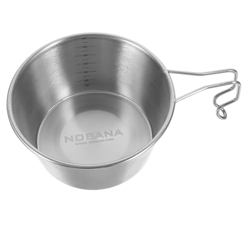 Mipcase Stainless Steel Camping Bowl Handle Multi-purpose Picnic Bowl for Easy Storage