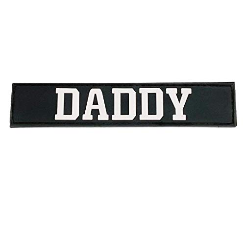 Image of HighSpeedDaddy Morale Patches - Tactical Morale Patch for Dad - Hook and Loop Attach for Hats, Coats, Diaper Bags, Lunch Bags - Black with White Lettering - Rectangular Shaped Rubber Patches - 5x1