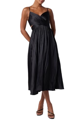 lulus reinette black midi dress Margot Ruched Women's Cocktail Dress, Black, Extra Small Black Velvet V-neck Puff Tumble Dry Low Size:10.5 M US crm-cyber-monday24