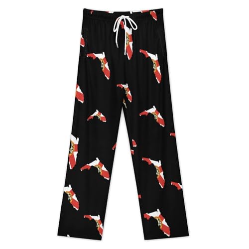 Florida State Flag Map Classic Mens Pajama Pants Sleepwear Soft Lounge Sleep PJ Bottoms with Pockets3