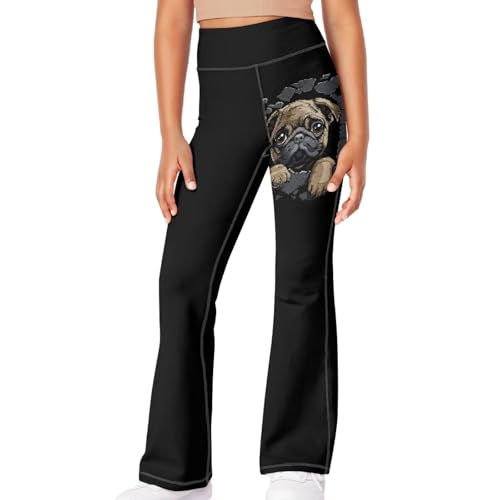 Image of Girls Flare Leggings 5-14T Cute Bell Bottoms for Girl Yoga Pants for Gym