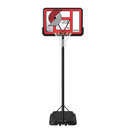 Image of Lifetime NBA Portland Trail Blazers Portable Basketball Hoop, Adjustable Height 7.5-10 Ft, 44 Inch Shatterproof Fusion Backboard, Base with Wheels