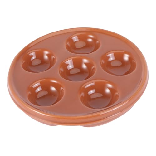 FRCOLOR エスカルゴ用仕切りセラミックプレート 耐摩耗底面で均一加熱 屋内外およびレストラン対応 仕上げ滑らかで丈夫な皿