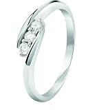 JEWELLERY CRAFT Women's Ring White Gold 0.10 Carat Diamond Trilogy Engagement Ring 9ct Gold and Diamonds, Gold, Diamond (O)