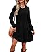 OFEEFAN Dresses for Women 2025 Fall Winter Long Sleeve Italian Sweater Dresses with Pockets Fall Clothes Early Fall Fashion Clothing Winter Outfits Deals Black XL